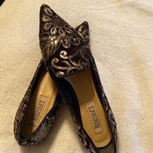 Badgley Mischka Embellished Sparkle Flats (loafer style) barely worn!